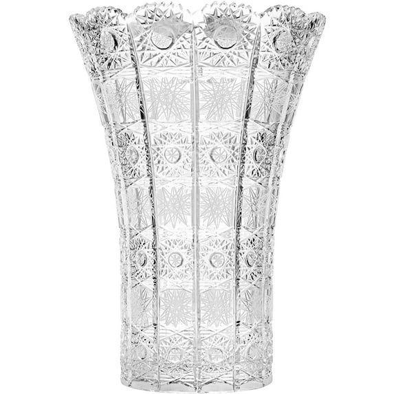 Aurum Crystal AU52386 10" Vase 500PK Bohemia Crystal, Hand Cut Crystal, Vintage Design