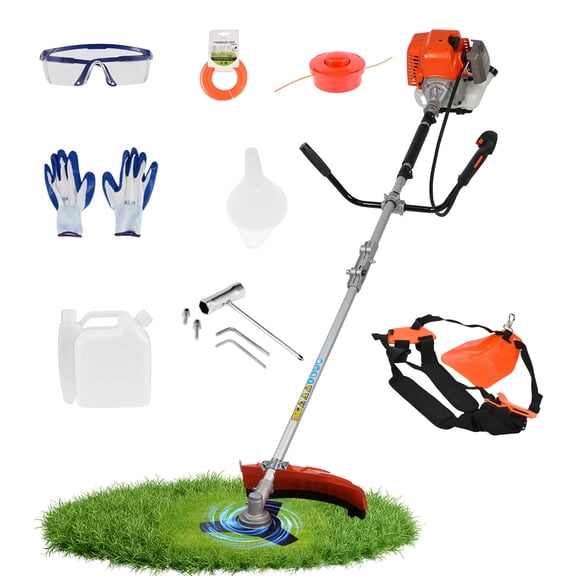 AurumEdge 2-Cycle 52cc 2 in 1 Cordless Hedge Trimmer, Weed Wacker and Brush Cutter for Lawns and Grass