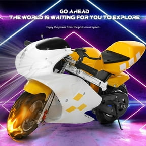 AurumEdge 2 Stroke 49cc Strong Power Mini Motorcycle Max Weight 165 LB, Dual Headlights