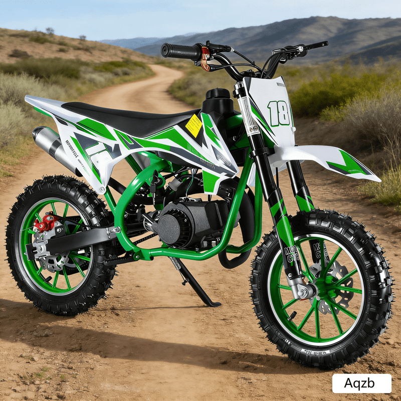 AurumEdge 49cc Kids Dirt Bike, Dirt Bike for Kid, Gas Powered Dirt Bikes with 2-Stoke, Off Road Motorcycle for Kids 6-11(Green)