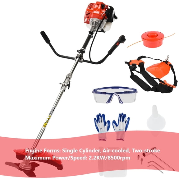 AurumEdge 52CC 2-Stroke Gas Weed Eater, Gas String Trimmer, Gasoline Powered Weeds Eater, Weed Wacker, Gasoline Trimmer for Lawn Garden Yard, Red