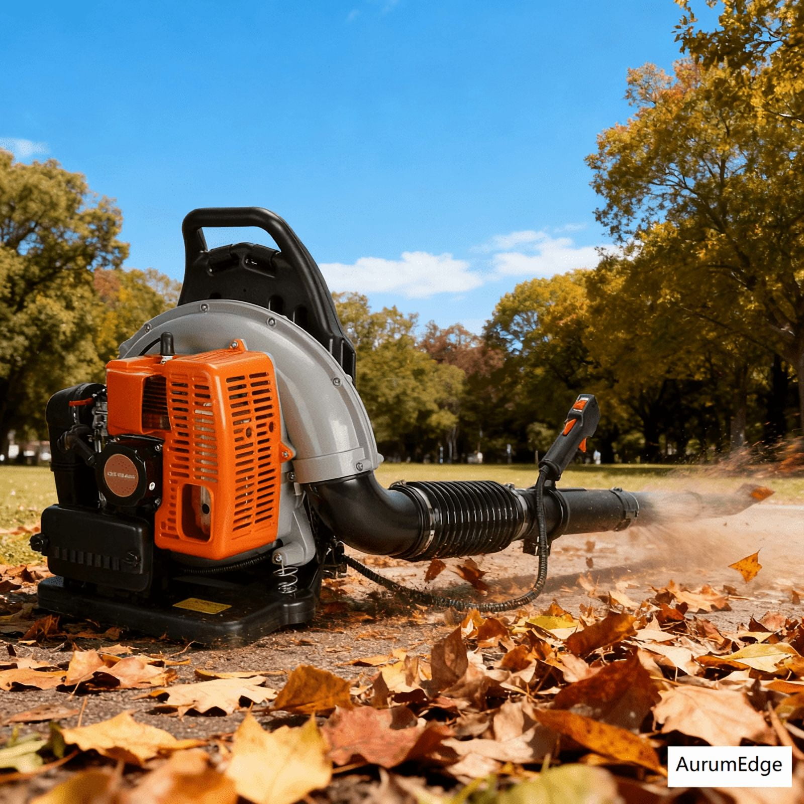 AurumEdge 63cc 2-Cycle 665 CFM Commercial Gas Leaf Blower Backpack High Strength Snow Blower for Outdoor