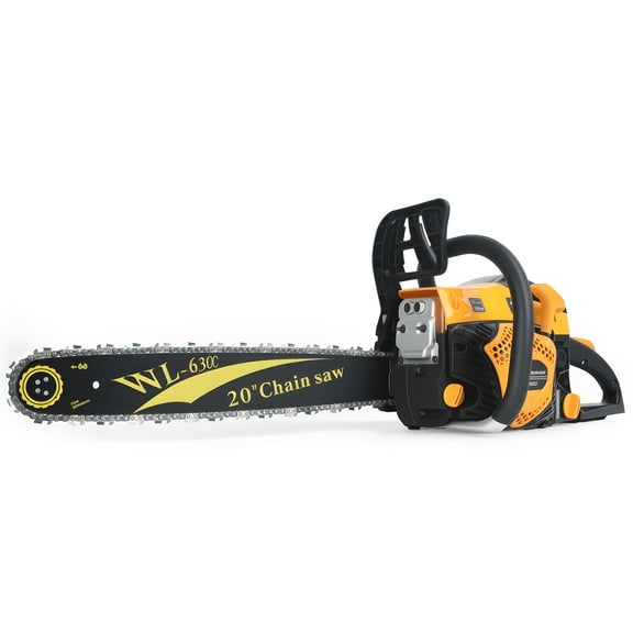 AurumEdge 63cc 20 inch Bar Gas Powered Chainsaws 2 Stroke Handed Petrol Gasoline Power Chain Saws for Trees Wood Cutting