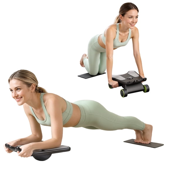 AurumEdge Abdominal & Core Coaster Strength Workout Trainer, Ab Wheel Roller Exercise Machine, Knee Pad Core Workout Machine for Home Gym Workout Fitness.