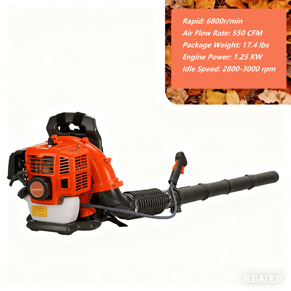 AurumEdge Backpack Leaf Blower Gas Powered 52CC, Cordless Leaf Blower 550CFM Powerful, Adjustable Tube Gas Powered Dust Blower Garden Supplies
