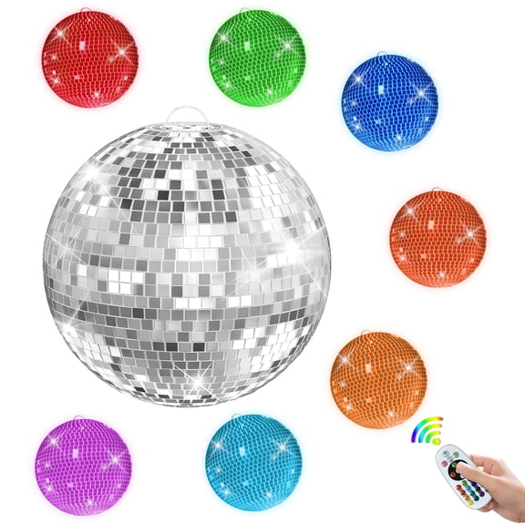 AurumEdge Large Disco Ball, Big Hanging Mirror Ball, Lightning Ball Ornaments with Hanging Ring for DJ Club, Stage, Bar, Wedding, Events, Dance Party Decor(30cm) Clearance Mirror Ball