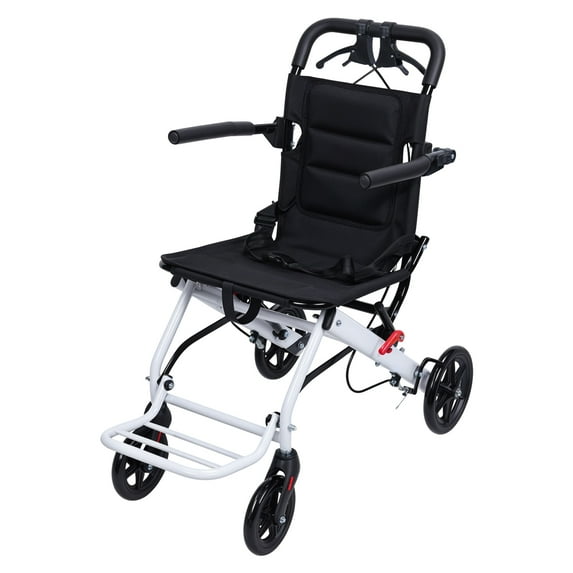 AurumEdge Transport Wheelchairs for Adults,18.5" Seat,Aluminum Alloy Lightweight Portable Transit Travel Wheelchair,Support 180lbs