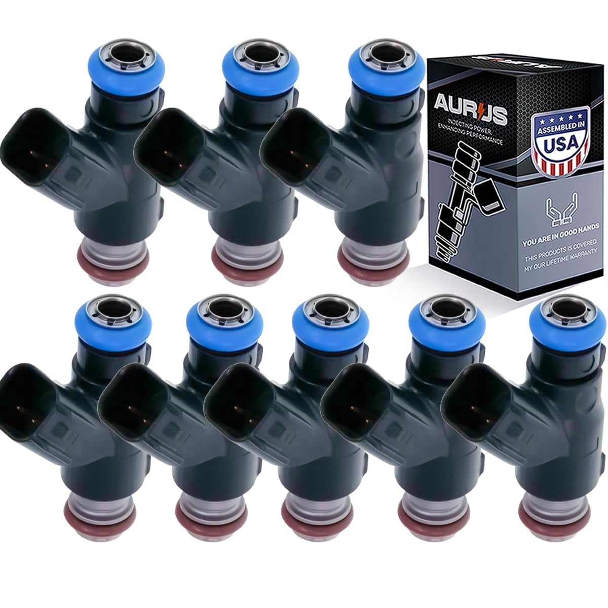 Aurus SET of x8 OEM Fuel Injectors 12613411 5502136 Compatible with 2010-2013 Chevrolet Express Suburban GMC Savana Sierra Yukon XL 1500 2500 3500 5.3L V8 Trucks 2173411 FJ10735 FJ1061 M1407
