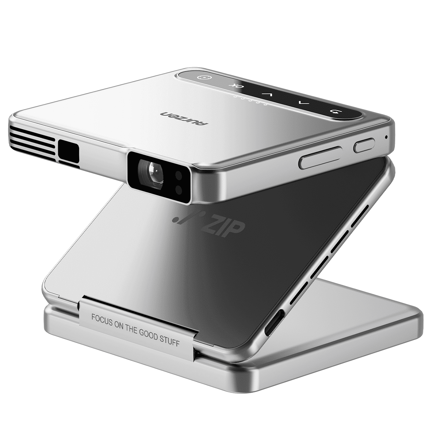 Aurzen Ultra-Portable Foldable Projector, Mini DLP Projector Tri-Fold ...