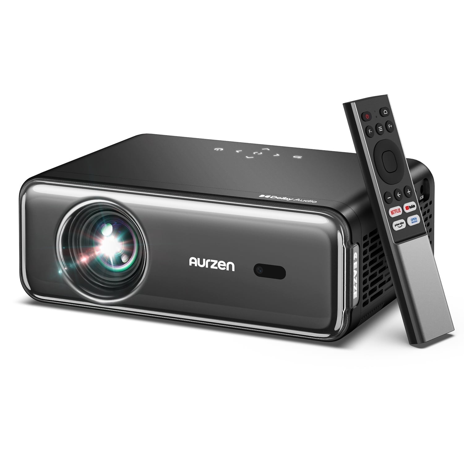 Aurzen Upgraded Smart Projector with WiFi & Bluetooth, Full HD 1080P, NetfIix Certified, DoIby Audio, 20W Speakers, Auto Focus & Keystone, Outdoor Portable Movie Projector