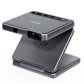 Aurzen ZIP Tri-Fold Portable Mini DLP Projector, Pocket-Sized, Instant Focus, 5H Battery | 5,000mAh Fast Charging, Zero-Lag Screen Mirroring, Full-Screen Display for Indoor/Outdoor Movies,Grey