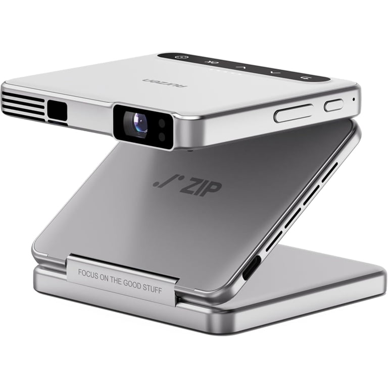 Aurzen ZIP Tri-Fold Portable Mini DLP Projector, Pocket-Sized