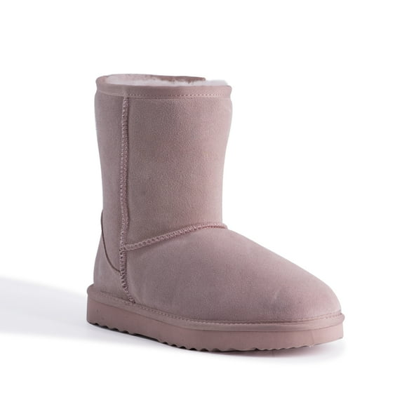 Aus Wooli Australia Mid Calf Zip Sheepskin Boot - Pale PInk