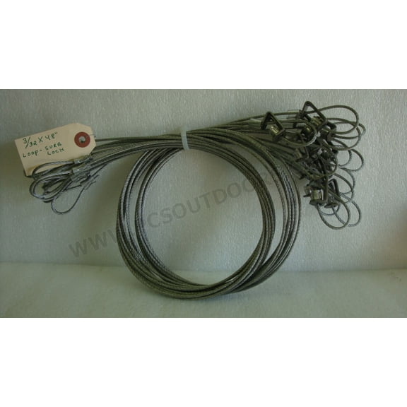 Ausable Brand 4 ft. 3/32 Raccoon & Small Fox Snare with Sure Lock & Looped End 5 Dozen