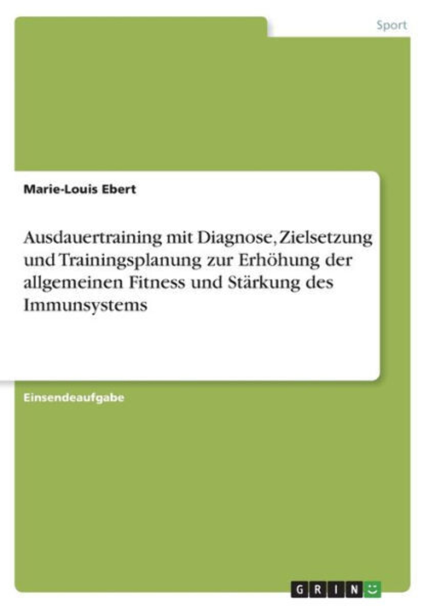 Ausdauertraining Mit Diagnose, Zielsetzung Und Trainingsplanung Zur ...