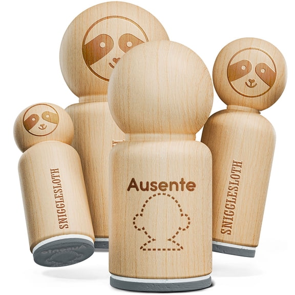 Ausente Absent Spanish Student Teacher Stamp Rubber Stamp for Stamping Crafting Planners - 1 Inch Medium