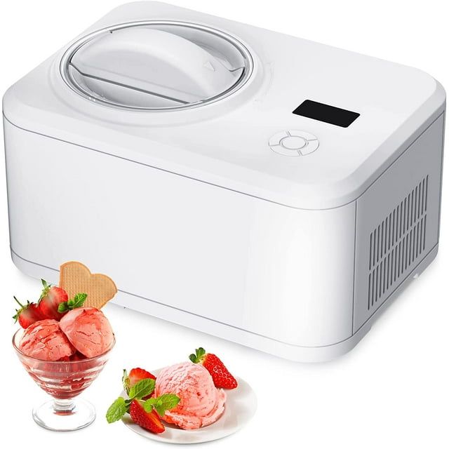 Auseo 1.5qt Ice Cream Maker with Compressor，Electric Automatic Ice