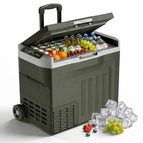 Auseo 42 Quart 12V Portable Car Refrigerator, AC/DC Compressor Fridge & Freezer for RV Truck Camping, Temperature Range -4°F to 68°F, Green
