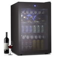 thumbnail image 1 of Auseo 145 Cans Beverage Refrigerator Cooler, 4.5 Cu.ft Mini Fridge, Black Glass Door, Adjustable Shelf, Bar/Office/Home, Black, 1 of 10