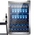 thumbnail image 1 of Auseo 150-Can Beverage Refrigerator Cooler, Glass Door with Handle, for Bar/Office/Home/Restaurant, 1 of 7