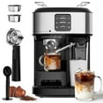 thumbnail image 1 of Auseo 20 Bar Espresso Machines, Espresso Coffee Maker with Milk Frother Steam Wand, Ground Coffee & Capsules, Black and Stainless Finish, Espresso/Cappuccino/Latte/Mocha for Home, 1 of 8