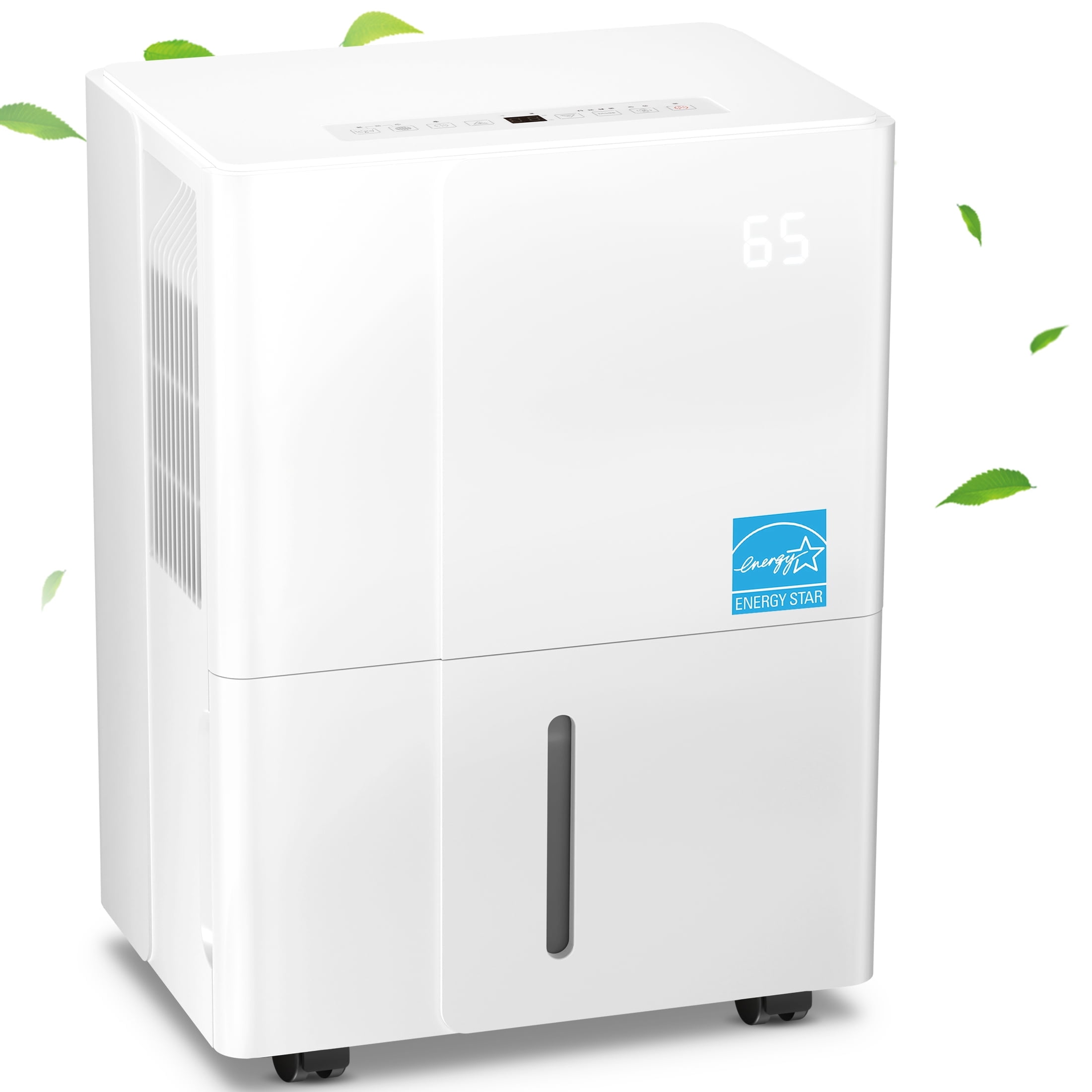 KISSAIR 8-Pint Dehumidifier, 3000 Sq. Ft Coverage Area Home Dehumidifier with Timer Continuous & Dry Mode,  4.8L Water Tank（MAX 22Pint at 86℉, 80%RH）