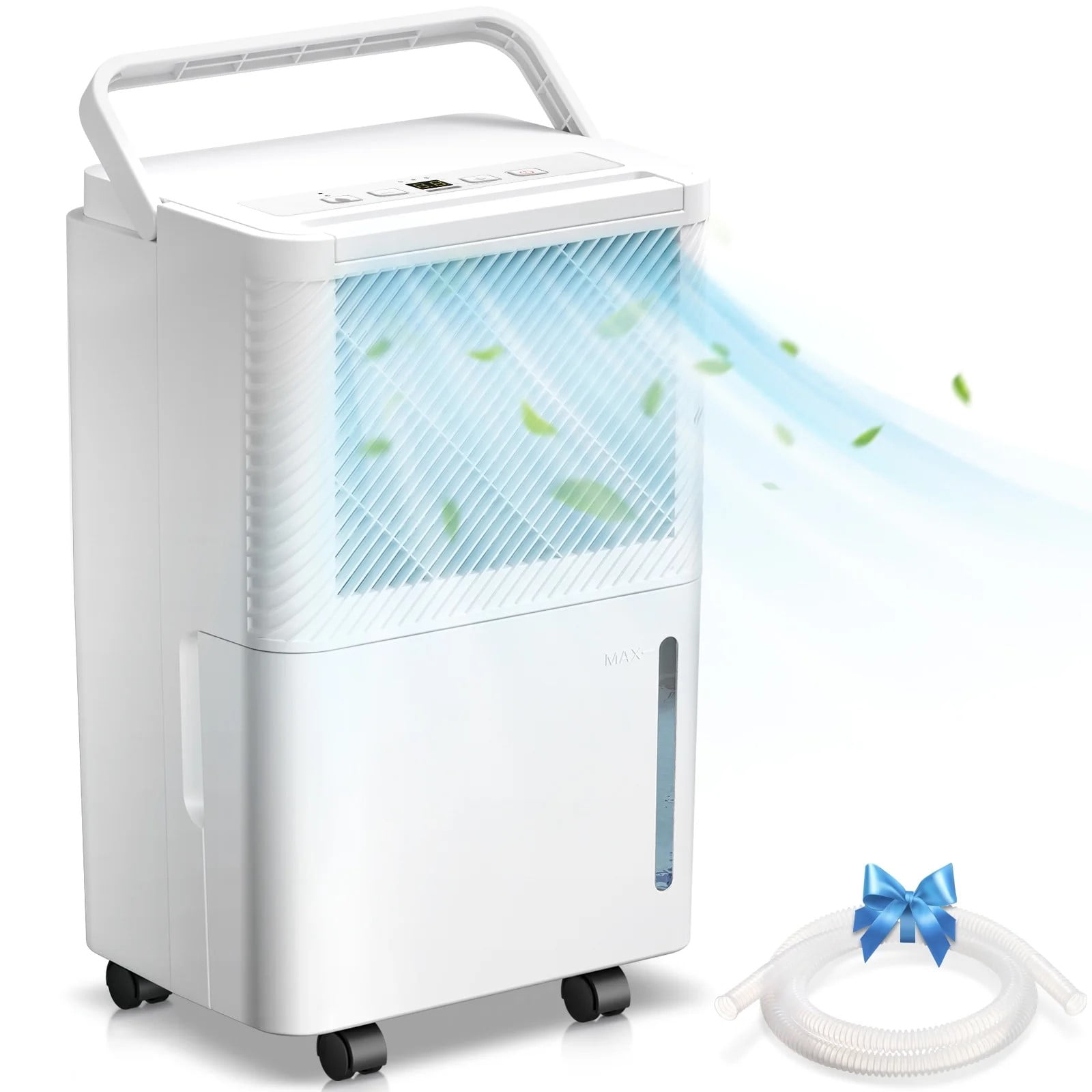 KISSAIR 8 Pints Dehumidifier, Max 1000 Sq. Ft Coverage Area with Timer Continuous & Dry Mode, 24H Timer, 2L Water Tank, Portable Dehumidifier for Basement/Bathroom/Laundry Room