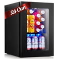 thumbnail image 1 of Auseo 24 Can Glass Door Mini Fridge – Beverage Refrigerator with Touch Control, Wine Cooler for Bottles & Beer, Small Fridge for Bedroom/Office/Bar, 1 of 12