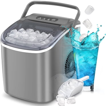 Simzlife 26 lbs/24H Countertop Ice Maker Machine, 9 Bullet-Shaped Ice ...
