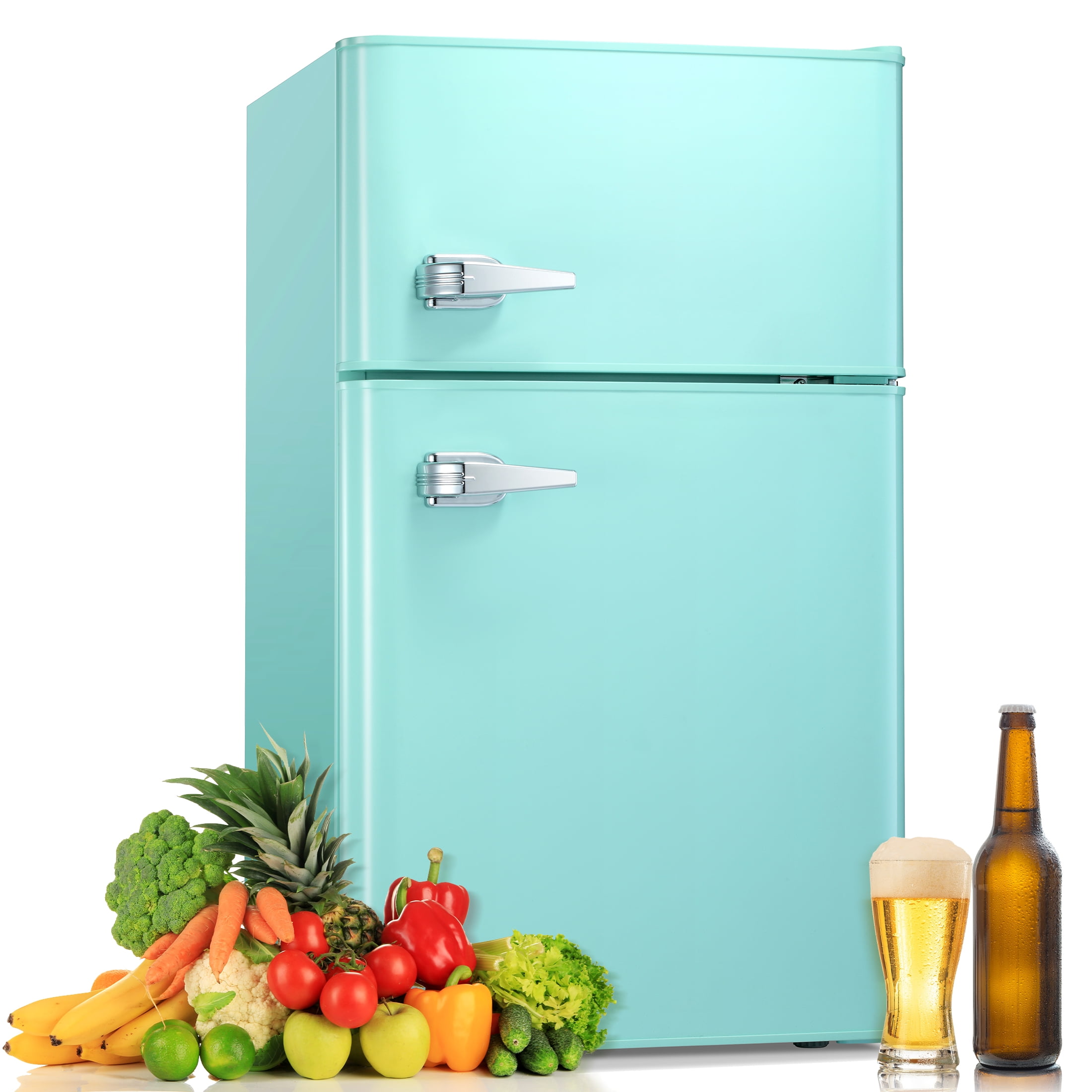 AAOBOSI 24 in. 1.1 cu.ft. Mini Refrigerator in Green with Compact Freezer and WiFi Enabled, Chest Fridge Freezer Cooler