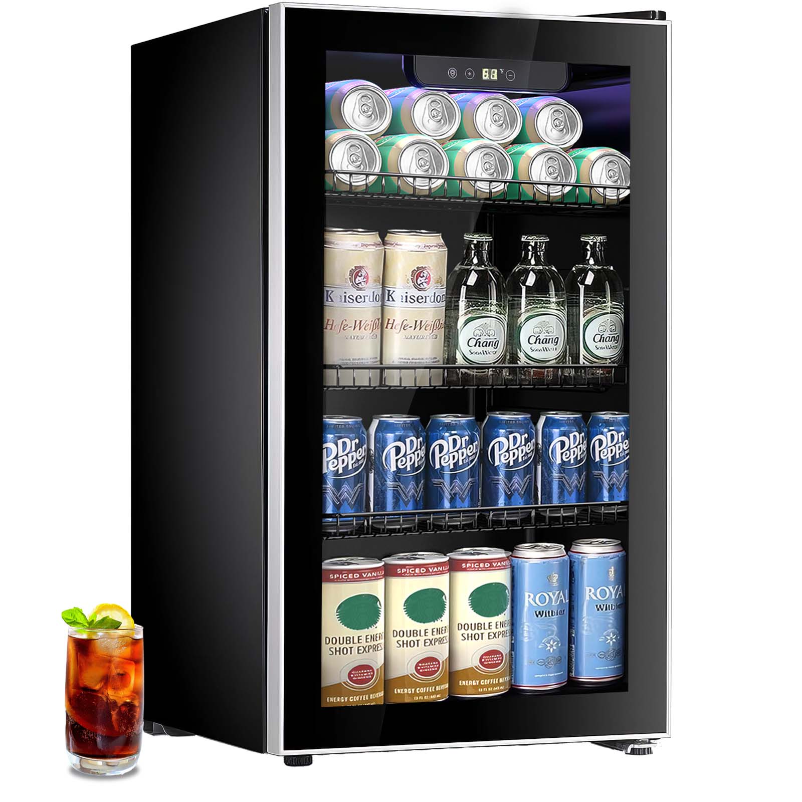 KISSAIR 3.2 Cu.ft Beverage Refrigerator Cooler 120 Can Mini Fridge