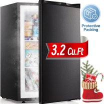 Auseo 3.2 Cu.ft Single Door Freezer, Compact Mini Freezer with Reversible Door for Kitchen, Apartment, Basement, Dorm, Black