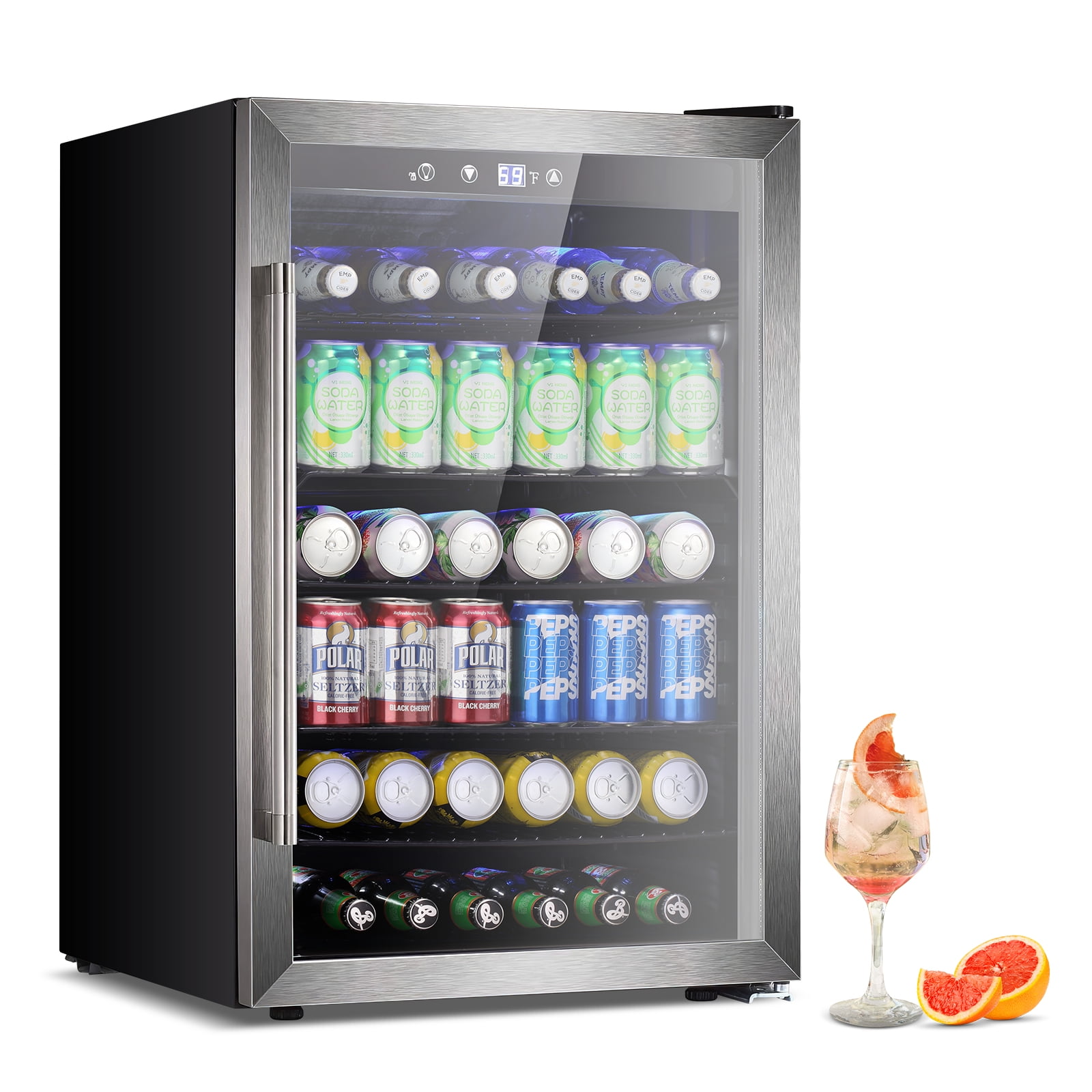 hOmeLabs Mini Fridge - 2.4 Cubic Feet Under Counter Refrigerator with Small  Freezer - Drinks Healthy Snacks Beer Storage for Office, Dorm or Apartment  with Removable Glass Shelves 