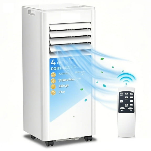 Havato 5,000 BTU (8,000 BTU ASHARE) Portable Air Conditioner, 4 in 1 AC Unict with 24-Hour Time for home Up to 250 Sq.Ft, White