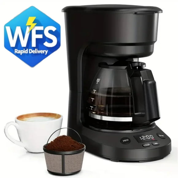 Auseo 5-Cup Drip Coffee Maker, Programmable, Auto-Brew Timer, Keep Warm Function, Safety Features
