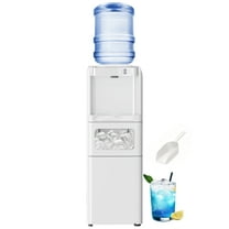 LHRIVER 2-5 Gallon Water Dispenser – 3-in-1 Hot/Cold/Ice, 6-Min Ice Maker, Child Lock & Energy-Saving, for Home/Office, White