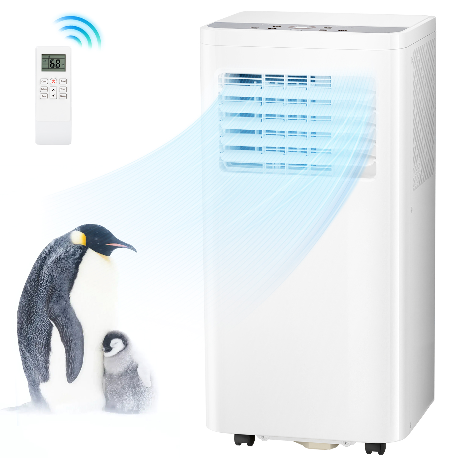 Auseo 5000 BTU(8000 BTU ASHRAE) Portable Air Conditioner, Cooling/Drying/Fan, Remote Control, 24H Timer - image 1 of 8