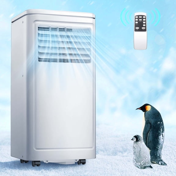 KISSAIR Portable Air Conditioner, 8,000 BTU Ashrae, 4-in-1 Quiet AC with Dehumidifier, Fan, Sleep Mode & Washable Filter for Rooms up to 350 Sq. Ft