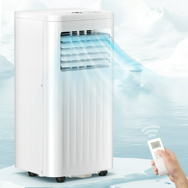 Auseo 6,000BTU( 10,000BTU ASHRAE) Portable Air Conditioner, Dehumidifier, Fan, 3 in 1 AC with 24-Hour Timer