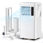 KISSAIR 10,000 BTU Portable Air Conditioner - Cools 450 Sq.Ft, 4-in-1 AC/Dehumidifier/Fan, Quiet & Energy Efficient, with Remote, 24H Timer, Easy Installation - Perfect for Bedroom, Office, Apartment