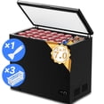 thumbnail image 1 of Auseo 7 cu. ft. Chest Deep Freezer with Adjustable Temperature, Free Standing Top Open Door Compact Freezer with 3 Removable Basket for Kitchen, Home, Bar, Garage, Office, 1 of 11