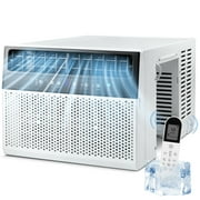 Auseo 8,100BTU (12,000BTU ASHRAE) Window Air Conditioner, Cools 550 Sq.ft., 6 Modes, 24H Timer, Energy-Saving & Low Noise, Remote Control for Home/Office/Dorm/Apt-White
