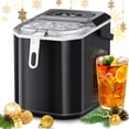thumbnail image 1 of Auseo Portable Countertop Ice Maker, 26Lbs/24H, 9 Bullet-Shaped Ice in 8 Mins, with Handle/Ice Scoop/Ice Basket, for Home/Office/Bar/Party (Black), 1 of 10