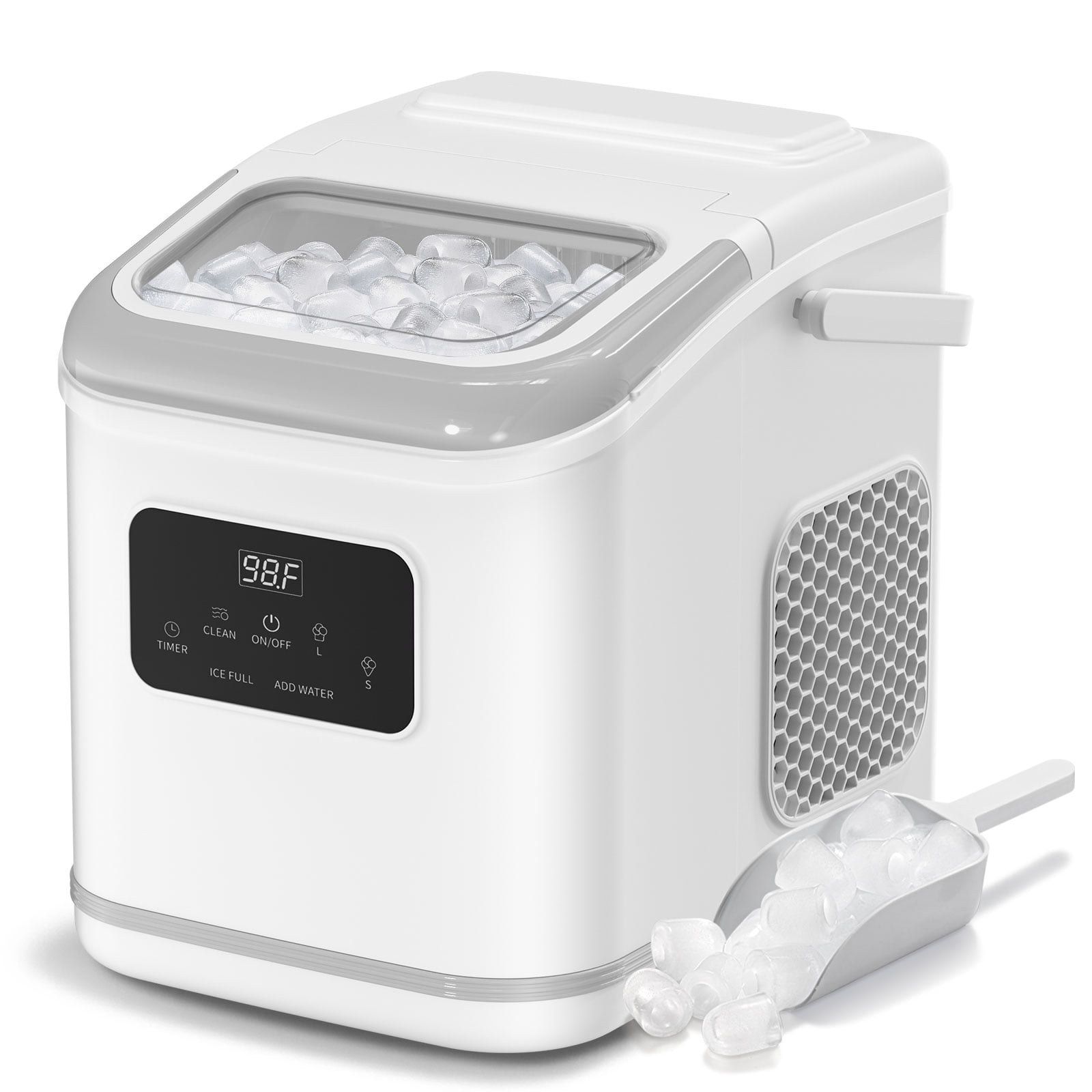 Auseo Countertop Ice Maker Machine, 26Lbs/24H, S/L 2 Size Ice Cube ...