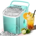 thumbnail image 1 of Auseo Countertop Ice Maker Machine 26 lbs/24H, 2 Sizes of Bullet Ice, 9 Bullet-Shaped Ice in 6 Min, Auto-Cleaning, Green, 1 of 9