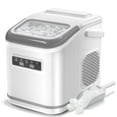 thumbnail image 1 of Auseo Countertop Ice Maker Machine with Handle, 26lbs in 24Hrs, 9 Ice Cubes Ready in 6-13 Mins, Auto-Cleaning Portable with Scoop Basket, for Home/Kitchen/Camping(White), 1 of 12