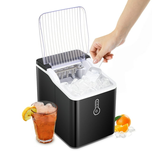 Auseo Countertop Ice Maker Machine, Portable Compact Ice Maker with Ice