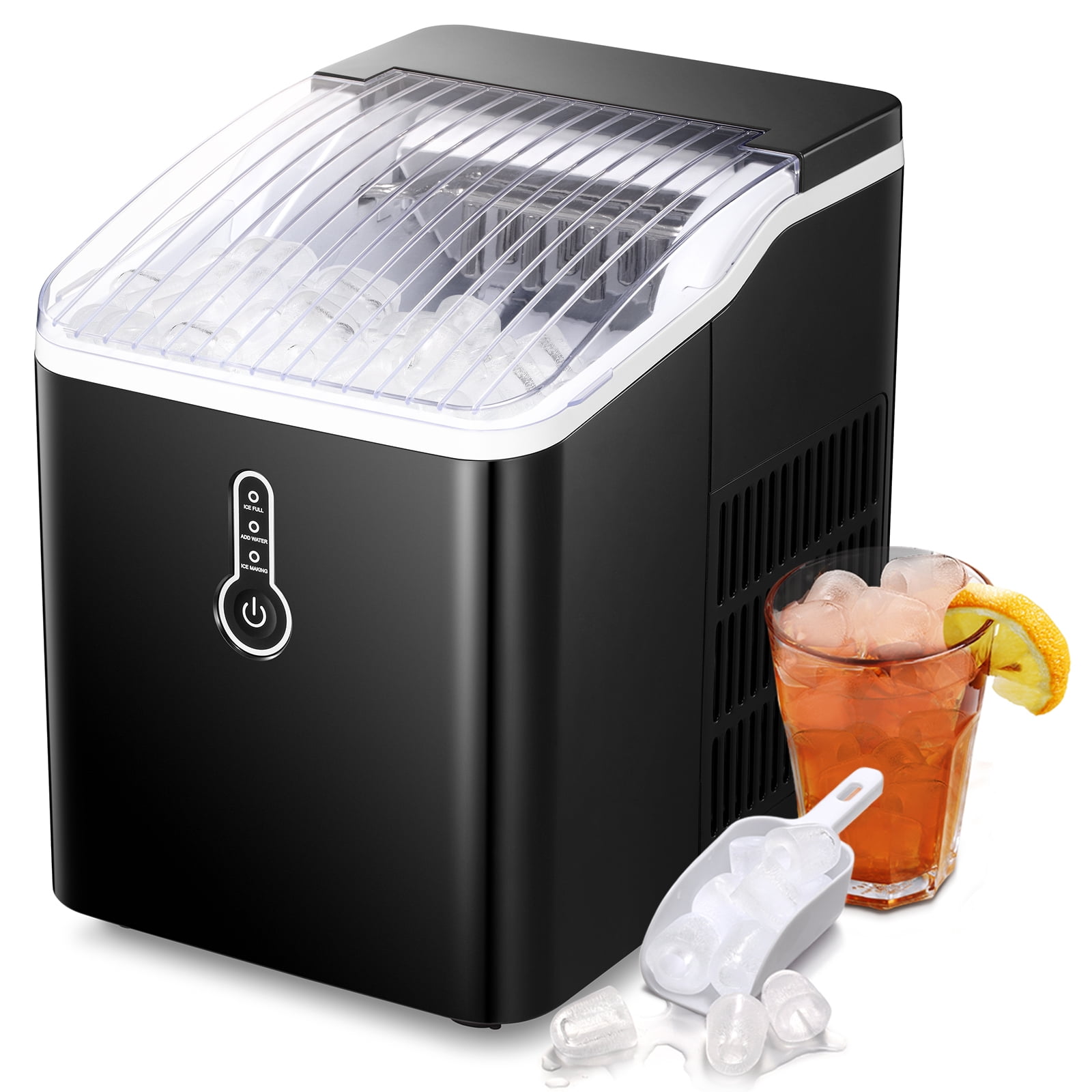 AGLUCKY Ice Makers Countertop, Self-Cleaning, 26Lbs/24H, 9 Ice