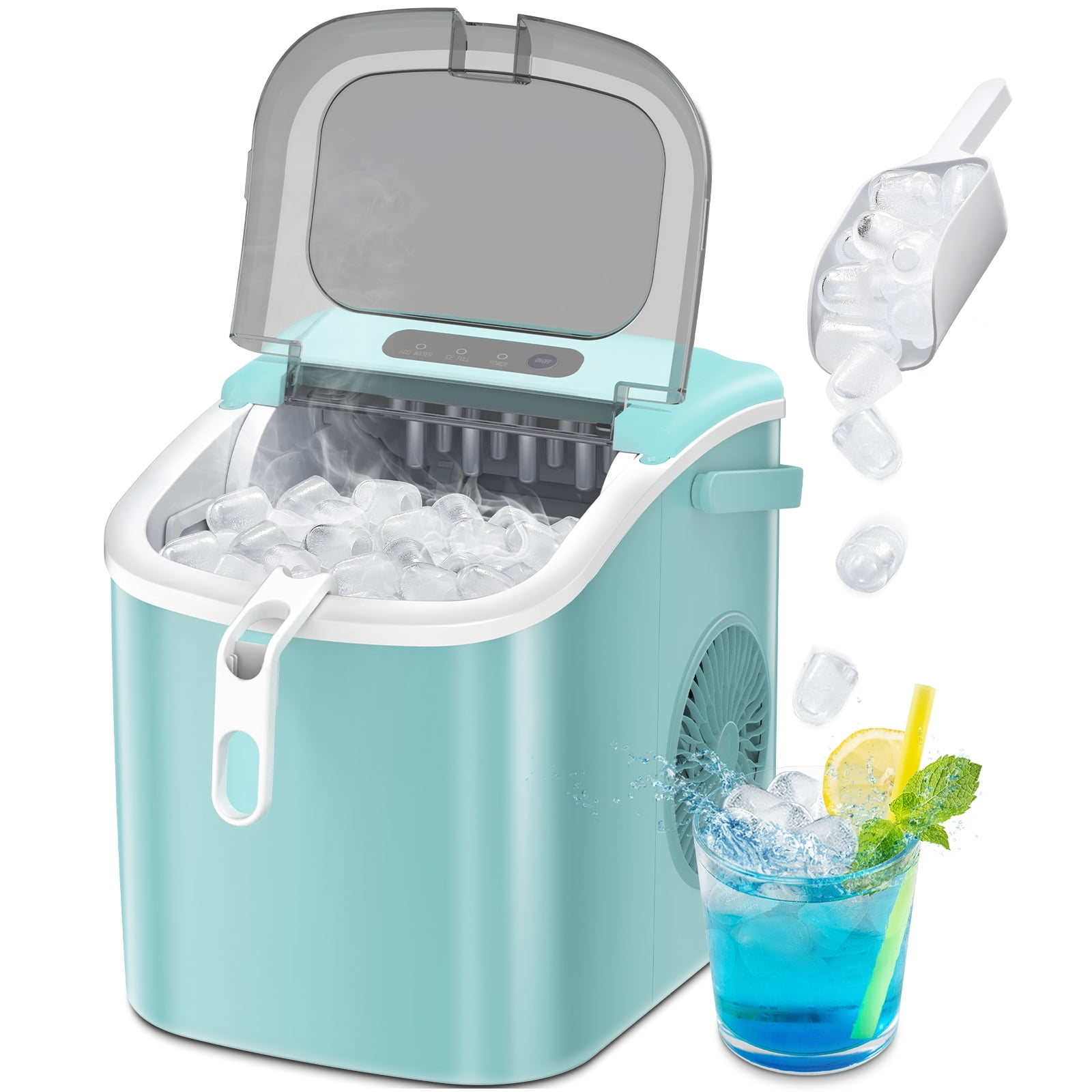 Dropship Countertop Ice Maker Machine; Portable Compact Ice Cube Maker With  Ice Scoop & Basket; 26Lbs/24H Ice Machine For Home/Kitchen/Office/Bar;  Black; Green; Silver to Sell Online at a Lower Price