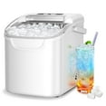 thumbnail image 1 of Auseo Countertop Portable Ice Maker, 8 Cubes Ready in 6 Mins, Self-Cleaning with Handle, Ice Scoop, 2 Sizes of Bullet Ice Cubes, for Home/Kitchen/Office-White, 1 of 8
